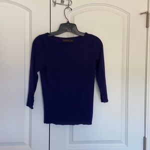 The Limited Purple Rouched Sleeve Sweater